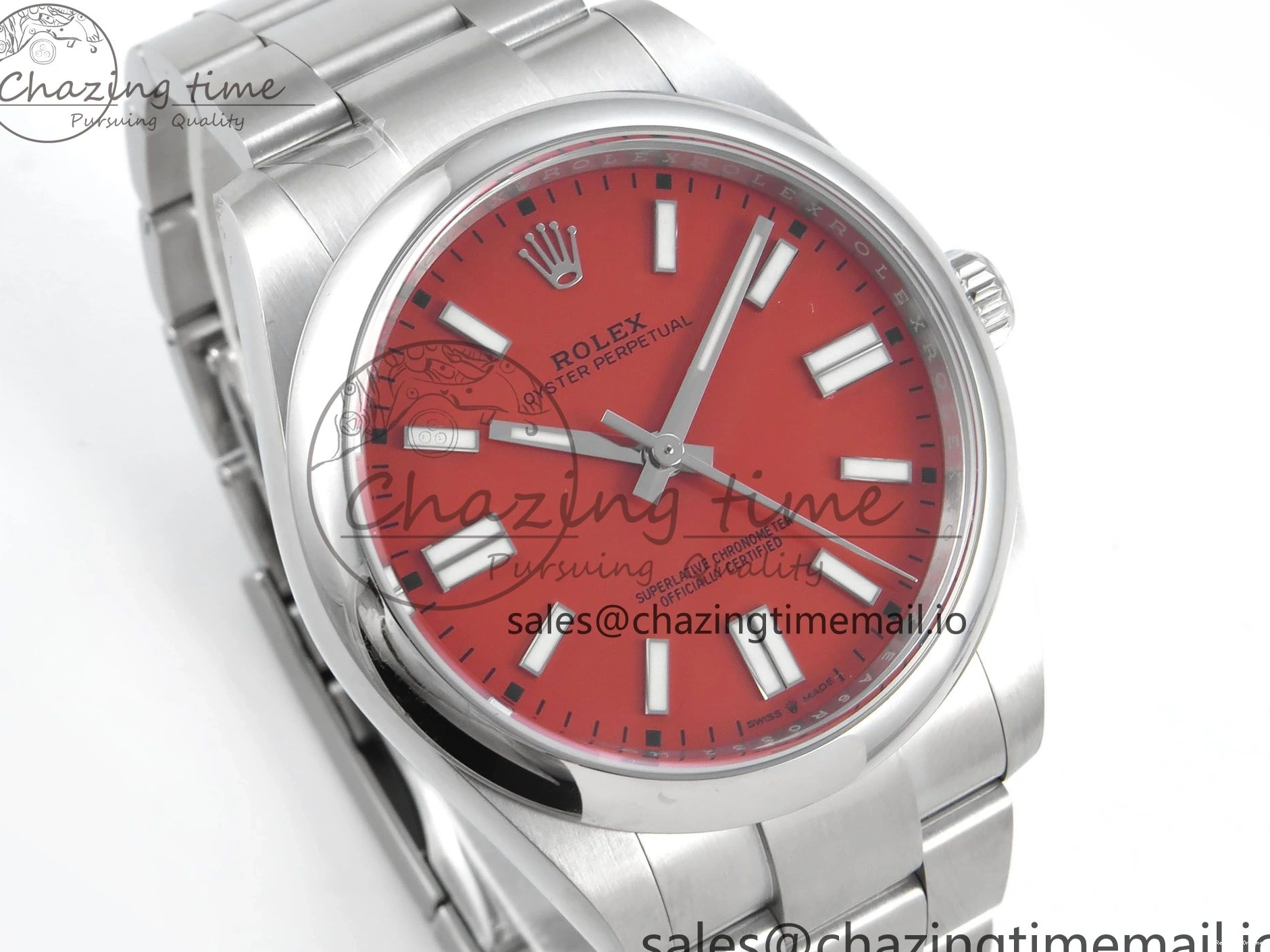 0204 Sustainable Oyster Perpetual 124300 41mm EWEF Best Edition 904L Steel Red Dial A 768